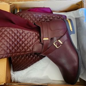 Wide calf boots Burgundy